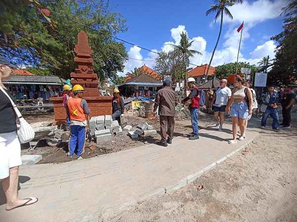 Progres Penataan Pantai Sanur Capai 66,57 Persen, Pembangunan Infrastruktur Jalan dan Trotoarisasi Juga Digenjot