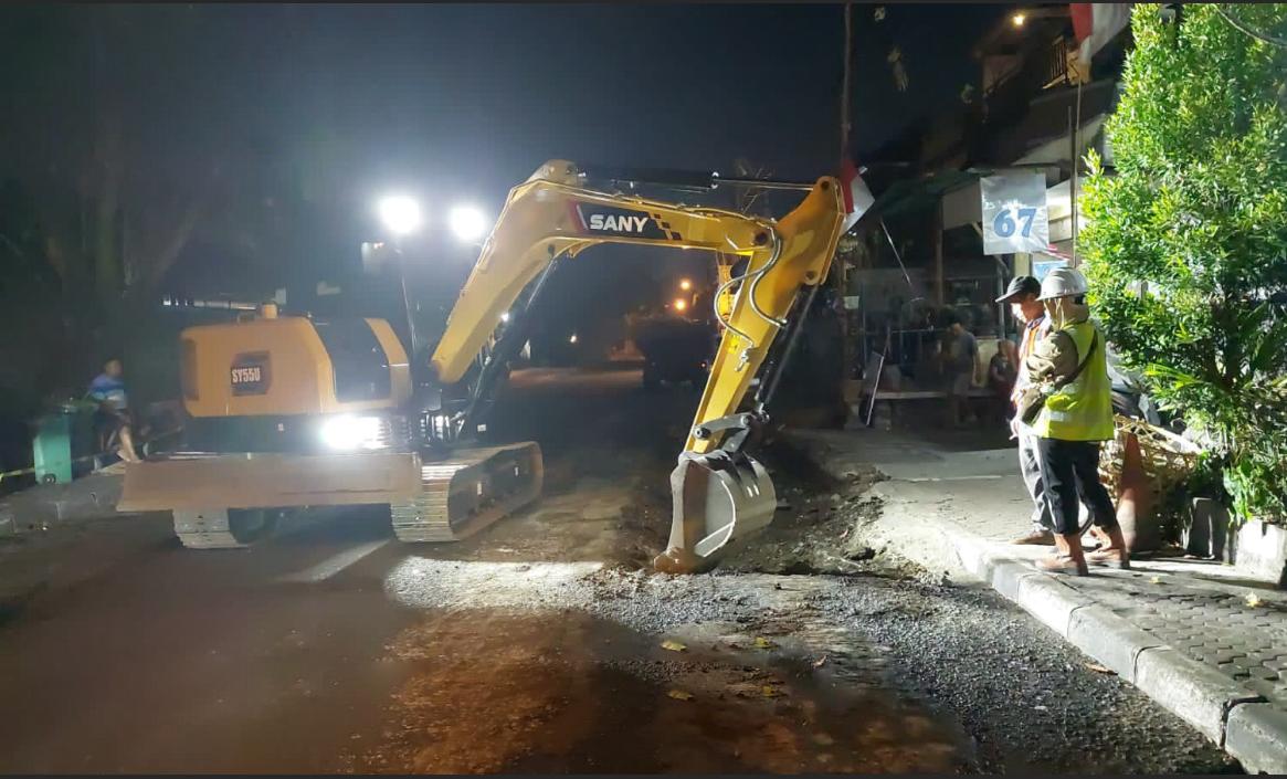 Progres Perbaikan Jalan Nangka Denpasar Sudah Mencapai 37,55 Persen