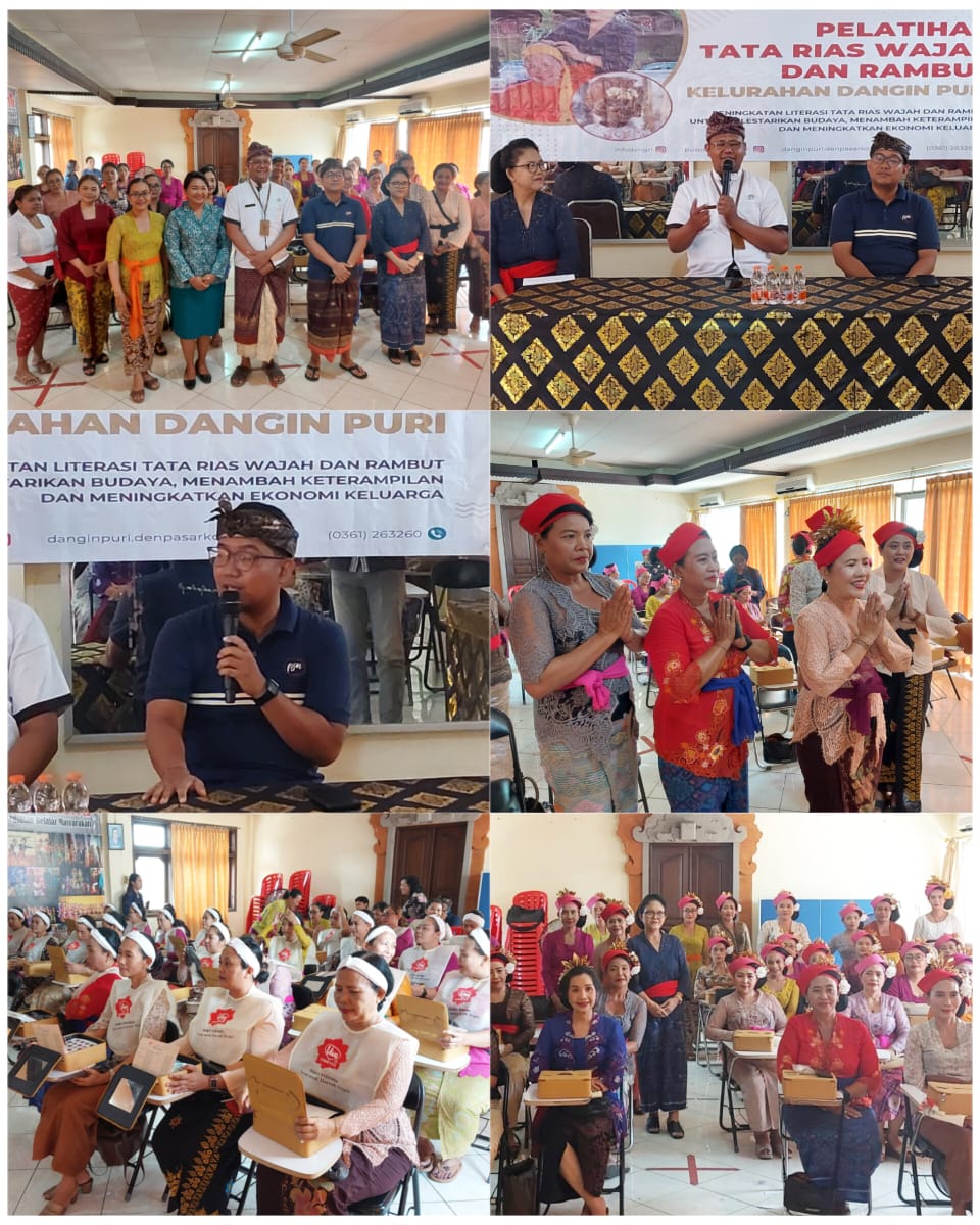 Dukung Pelestarian Budaya Tingkatkan Keterampilan, Kelurahan Dangin Puri Gandeng TP. PKK Gelar Pelatihan Tata Rias Wajah dan Rambut