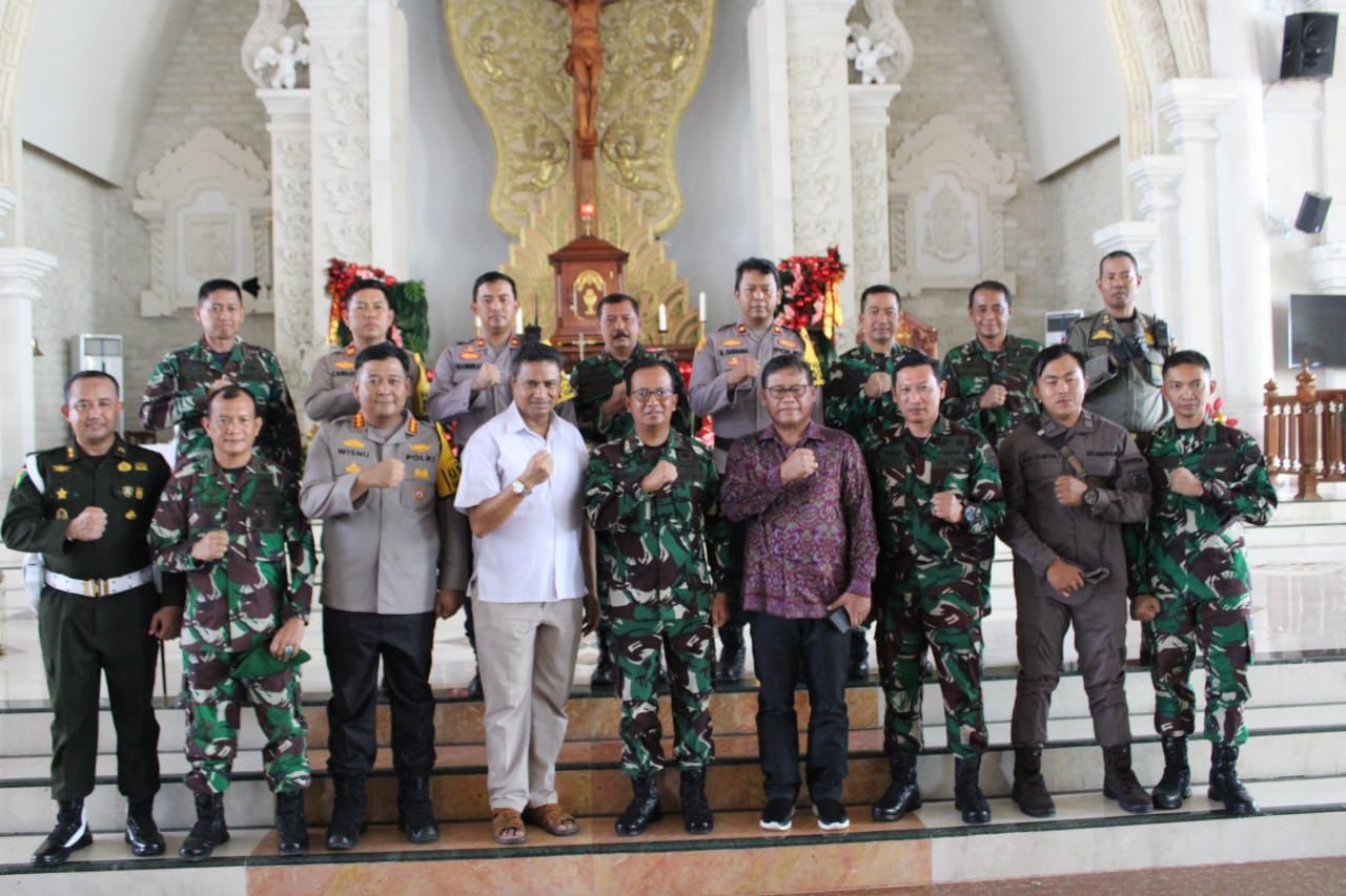 Pastikan Keamanan dan Kelancaran Persiapan Natal, Tim Gabungan Gelar Patroli Tiga Pilar Sasar Tiga Gereja di Kota Denpasar.