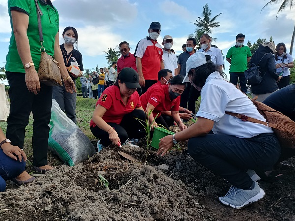 Ny. Ayu Kristi Arya Wibawa Tanam Pohon Serangkaian Pelatihan Nasional Adaptasi Perubahan Iklim di Tukad Rarangan